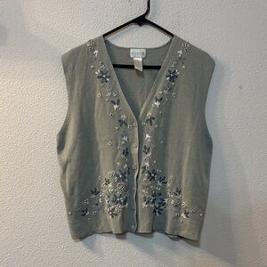 Koret Gray Knit Cardigan Vest